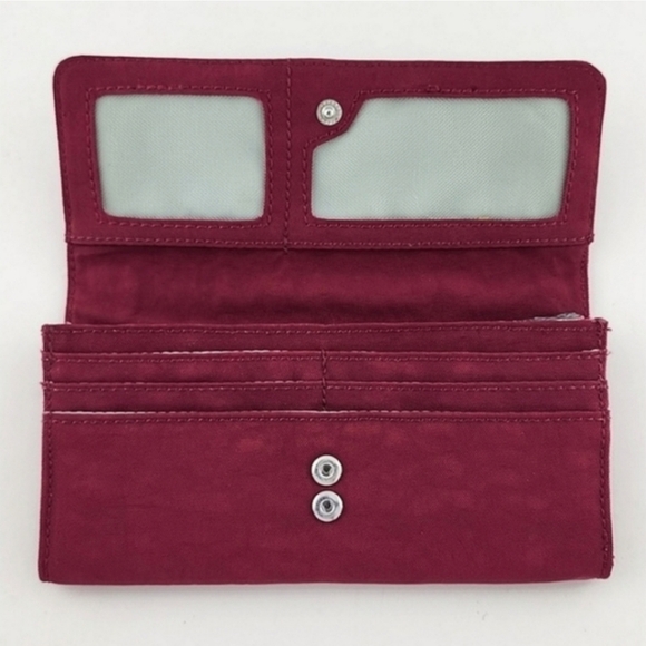 Kipling Teddi Bifold Snap Wine Coloured Wallet - Picture 7 of 12